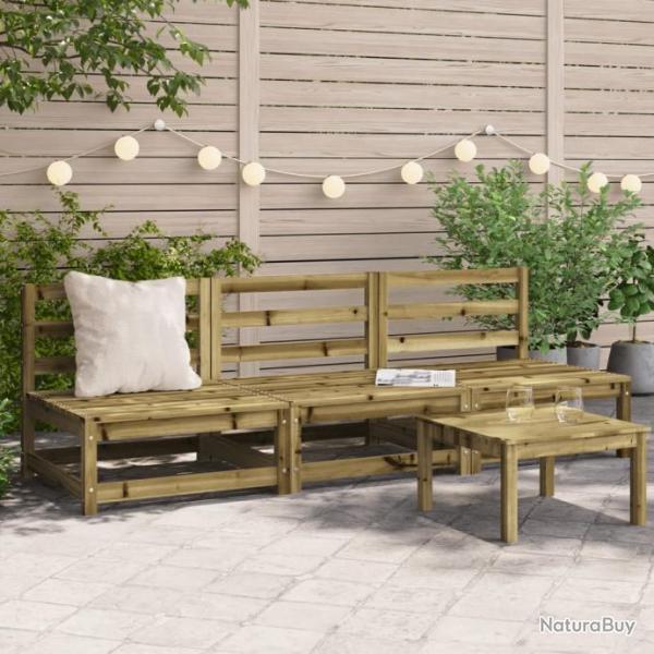 Canaps de jardin sans accoudoirs 3 pcs bois de pin imprgn