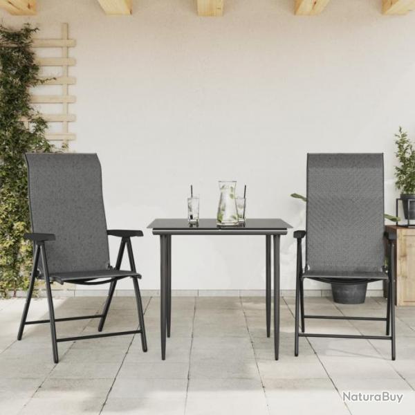 Chaises pliables de jardin 2 pcs gris rsine tresse