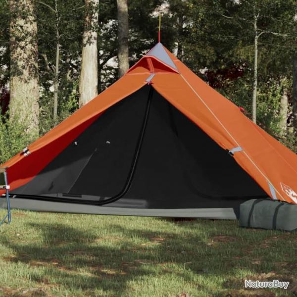 Tente de camping 1 personne gris et orange impermable