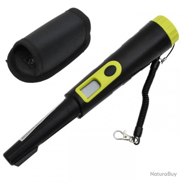 Dtecteur de mtaux pinpointer avec cran LCD noir et jaune