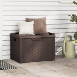 Boîte de rangement de jardin marron 125 L PP