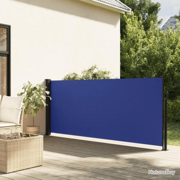 Auvent latral rtractable bleu 140x300 cm