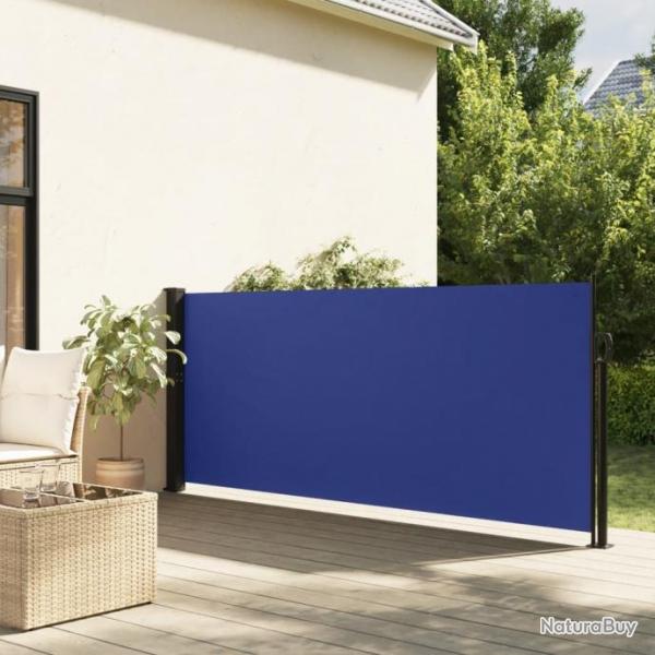 Auvent latral rtractable bleu 140x600 cm