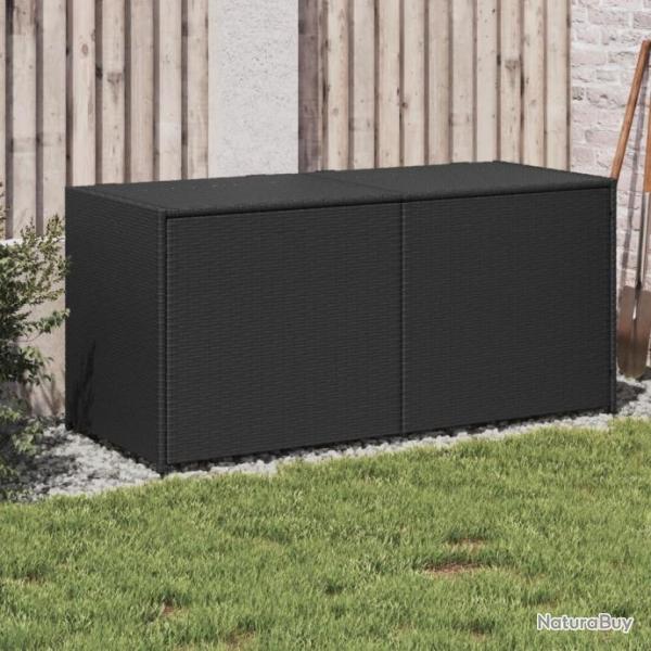 Bote de rangement de jardin noir 283L rsine tresse