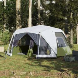 Tente de camping avec lumière LED 10 personnes vert clair