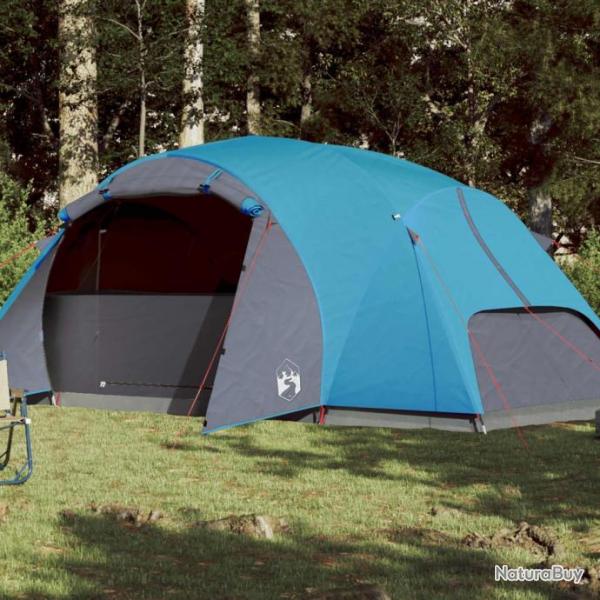 Tente de camping 8 personnes bleu impermable