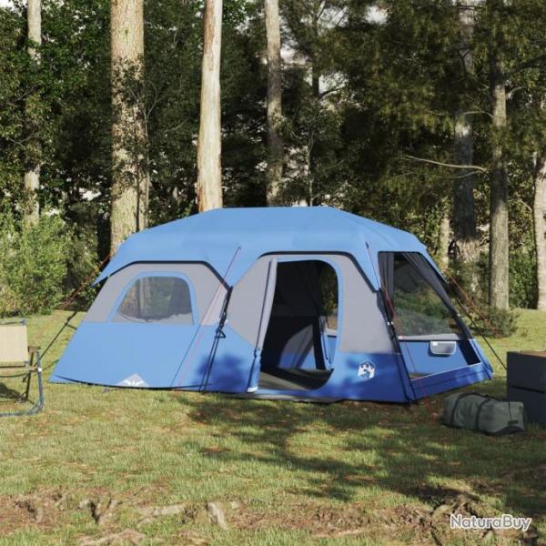 Tente de camping 9 personnes bleu impermable