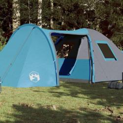 Tente de camping 6 personnes bleu imperméable