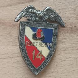14° RI : Insigne métallique du 14° régiment d'infanterie Forez Béarn