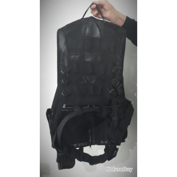 Gilet tactique noir-Chasse-Dfense-Paint ball...Gilet respirant-Tactical paint ball vest