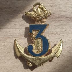 3° RIMA : insigne du 3° régiment d'infanterie de marine de fabrication Drago Paris G. 2107
