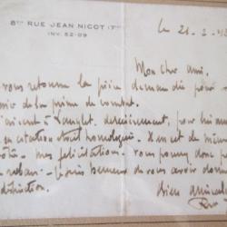 courrier signé président rené coty 1943