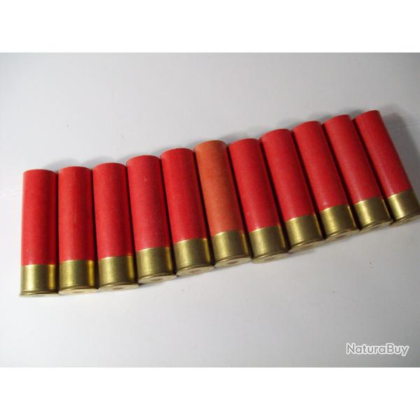 lot de 11 douilles carton vide CAL.10 munitions M.G.M. longueur 73 mm