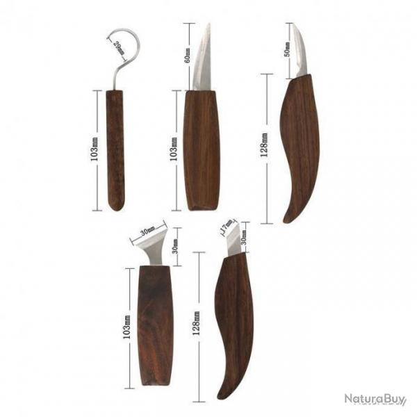 5 OUTILS BUSHCRAFT - MATRIEL COMPLET POUR BUSHCRAFT AVEC SAC DE TRANSPORT - LIVRAISON GRATUITE