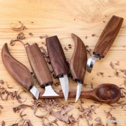 5 OUTILS BUSHCRAFT - MATÉRIEL COMPLET POUR BUSHCRAFT AVEC SACOCHE DE TRANSPORT - LIVRAISON GRATUITE