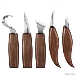 5 OUTILS BUSHCRAFT - MATÉRIEL COMPLET POUR BUSHCRAFT + SACOCHE TRANSPORT - LIVRAISON GRATUITE