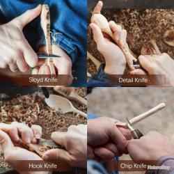 SET BUSHCRAFT 5 OUTILS - MATÉRIEL POUR BUSHCRAFT COMPLET AVEC SAC DE TRANSPORT - LIVRAISON GRATUITE