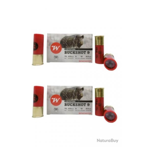 Lot de 2 botes de 10 cartouches Buckshot 12-70 - 33.3g