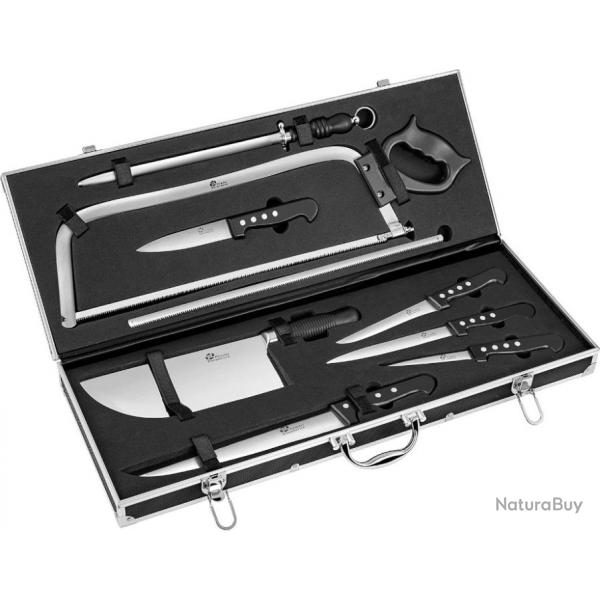 Vente Flash VALISE BOUCHER PROFESSIONNELLE LOT 8 PIECES 1 FUSIL + 1 SCIE + 1 COUPERET