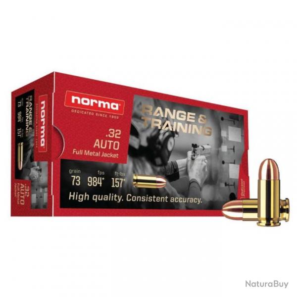 Munitions 32 acp NORMA fmj range & training par 500