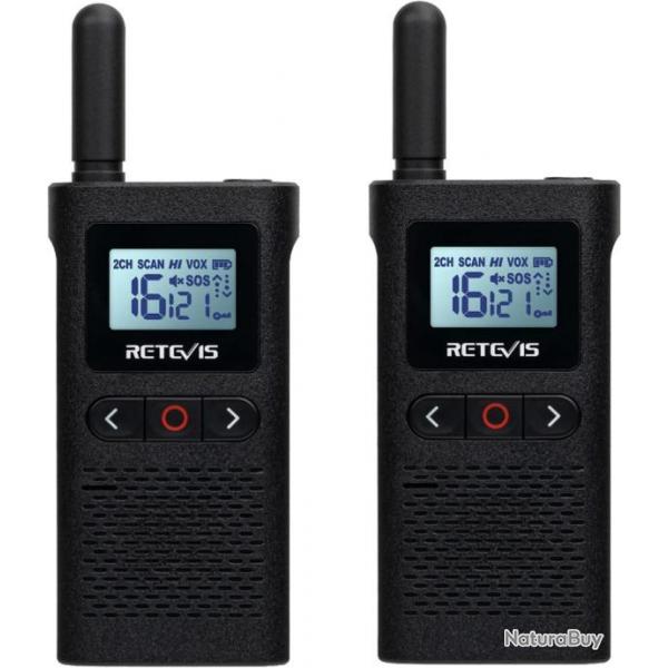 Talkies Walkies Professionnels 2pcs16 Canaux Vox Rechargeable PMR446 Casque Lampe Batterie1500 mA