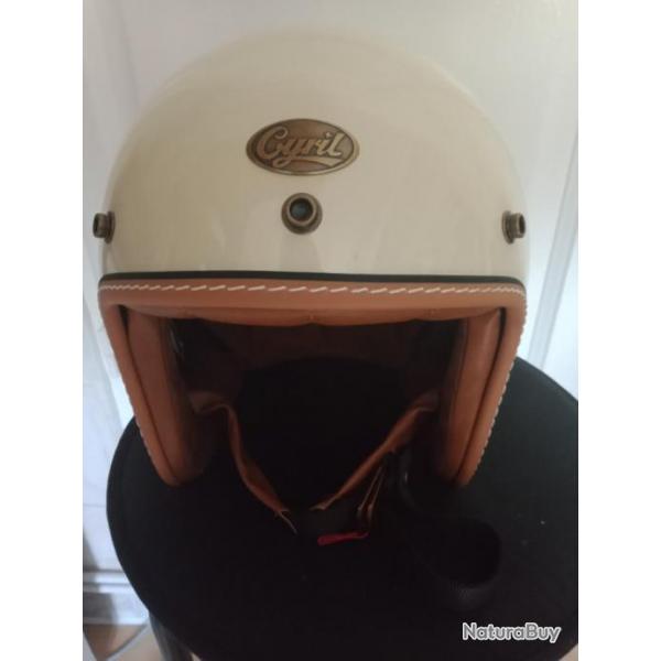 Casque neuf vintage vespa/scooter avec ses lunettes