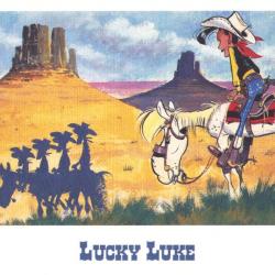 LUCKY LUKE et les Daltons à monument Valley USA COLT STETSON et Jolly Jumper WESTERN cow boy légende