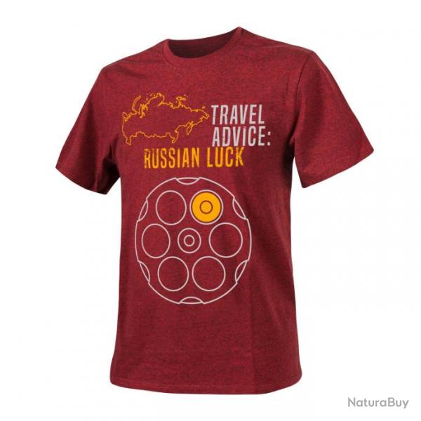 t-shirt (conseils de voyage : chance russe) MelangeRed XLarge