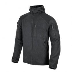 veste à capuche alpha polaire quadrillée Black