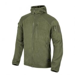 veste à capuche alpha - polaire quadrillée L OliveGreen