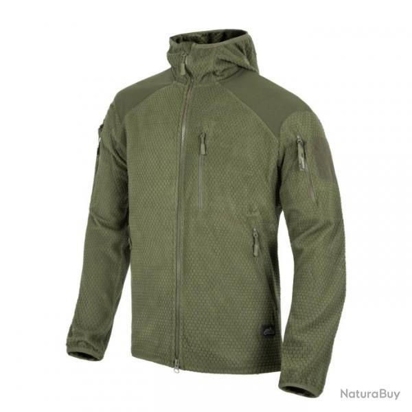 veste  capuche alpha - polaire quadrille L OliveGreen