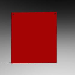 Gong Carré Gros Calibre Rouge Hardox 500 - 12 mm L1000 mm x L1000 mm