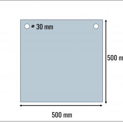 Gong Carré Gros Calibre Rouge Hardox 500 - 12 mm L500 mm x L500 mm