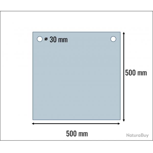 Gong Carré Gros Calibre Rouge Hardox 500 - 12 mm L500 mm x L500 mm