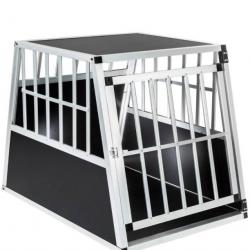 Tectake Cage de transport pour chien simple dos incliné