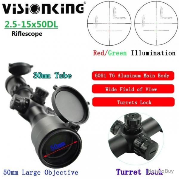 Visionking Lunette De Vise 2.5-15x50 DL Paiement en 3 ou 4 fois - LIVRAISON GRATUITE !!!