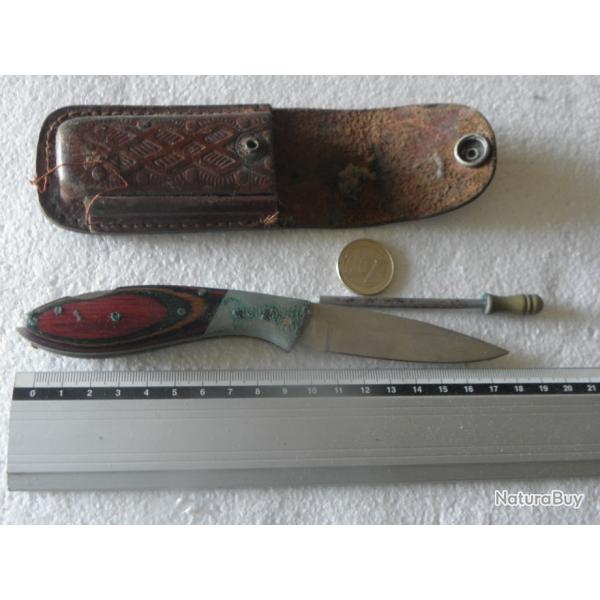 vintage couteau couteau de verrouillage +affteur de lame lame 8.5 cm