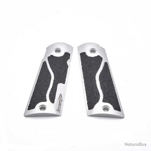 (OLD Design)TONI SYSTEM G19113DC X3D Grips Short for 1911 & Clones, Color: Silver