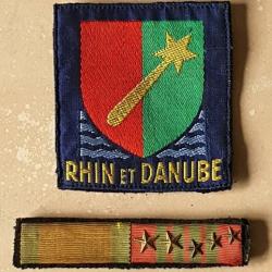 Insigne Rhin et Danube et rappel decos ww2 médaille militaire croix de guerre avec 5 citations