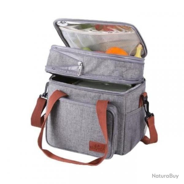 Sac Isotherme Repas Lunch Isotherme 2 tages tanche avec Bandoulire rglable