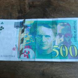 billet 500 francs pierre et marie curie 1994