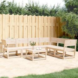 Salon de jardin 6 pcs bois de pin massif