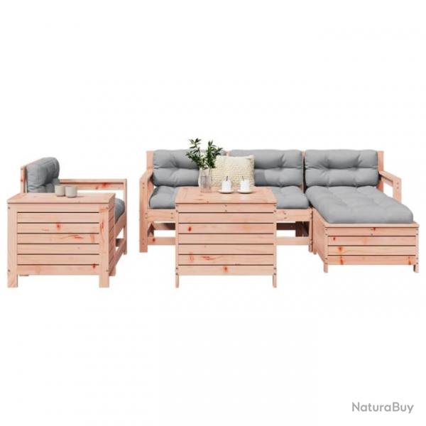 Salon de jardin 7 pcs bois massif sapin de douglas