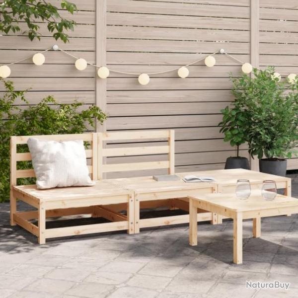 Canap de jardin sans accoudoirs repose-pieds bois pin massif