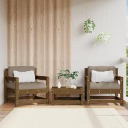 Chaises de jardin 2 pcs marron miel bois massif de pin