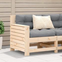 Canapé de jardin accoudoir avec coussin bois massif de pin