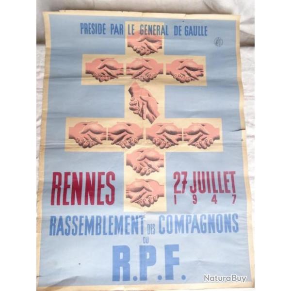 58X lot ,  affiche de gaulle-ancienne-80-X-60