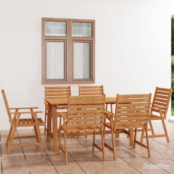 Mobilier de salle  manger de jardin 7 pcs Bois d'acacia solide