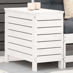 Repose-pied de jardin blanc 62x31,5x52 cm bois de pin massif