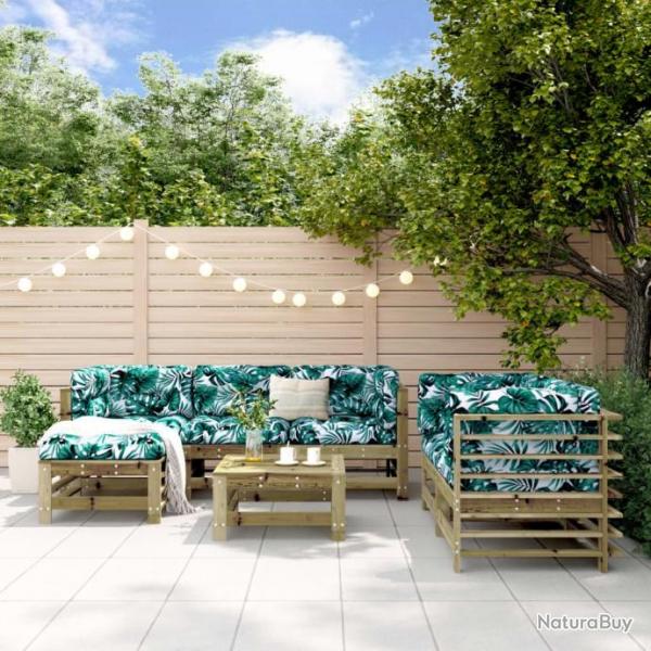 Salon de jardin 7 pcs bois de pin imprgn